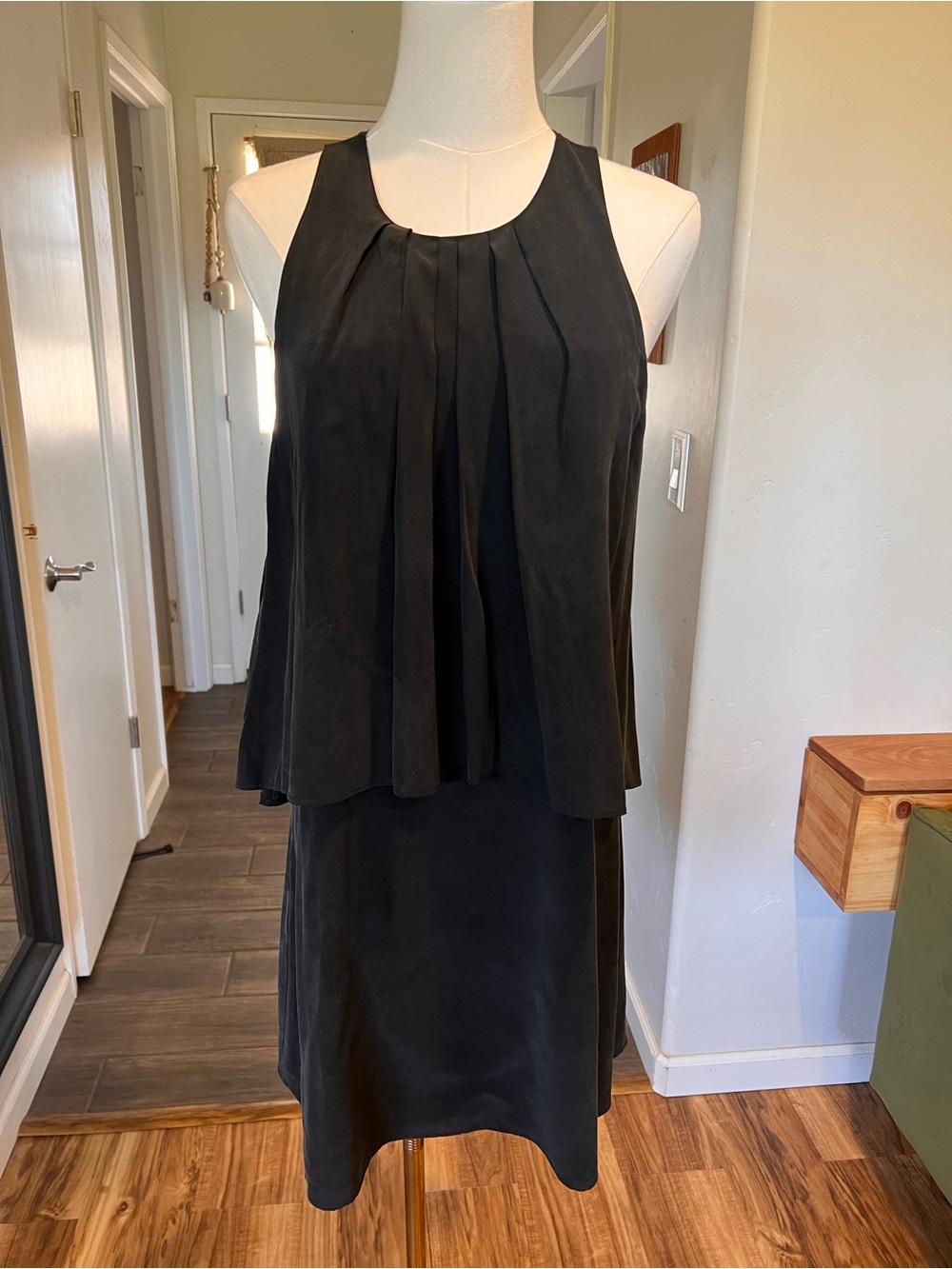 Joie 100% Silk Black Pleated Mini Dress